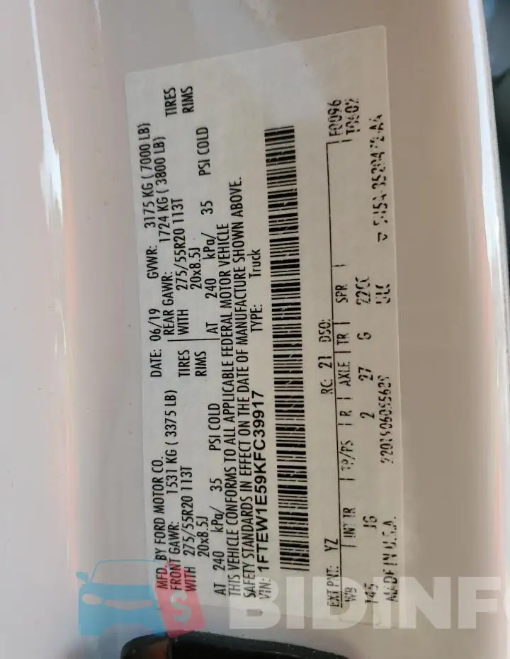 1FTEW1E59KFC39917 Photo# 12