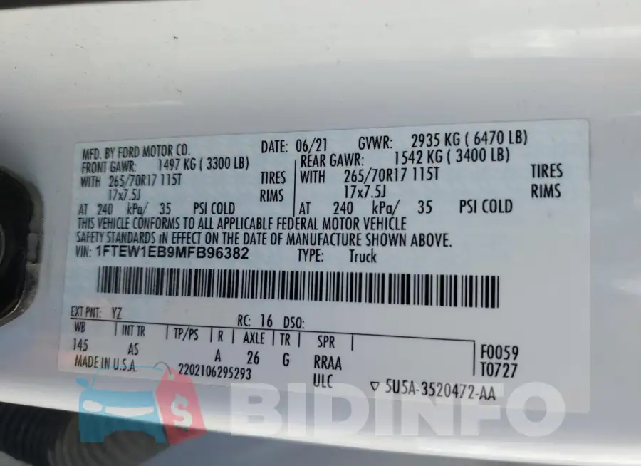 1FTEW1EB9MFB96382 Photo# 13