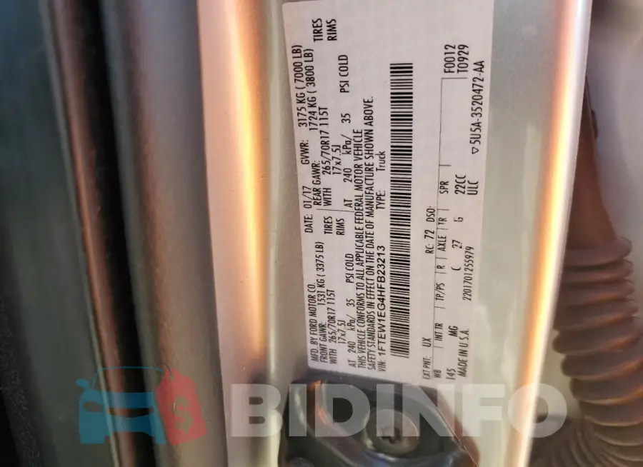 1FTEW1EG4HFB23213 Photo# 12