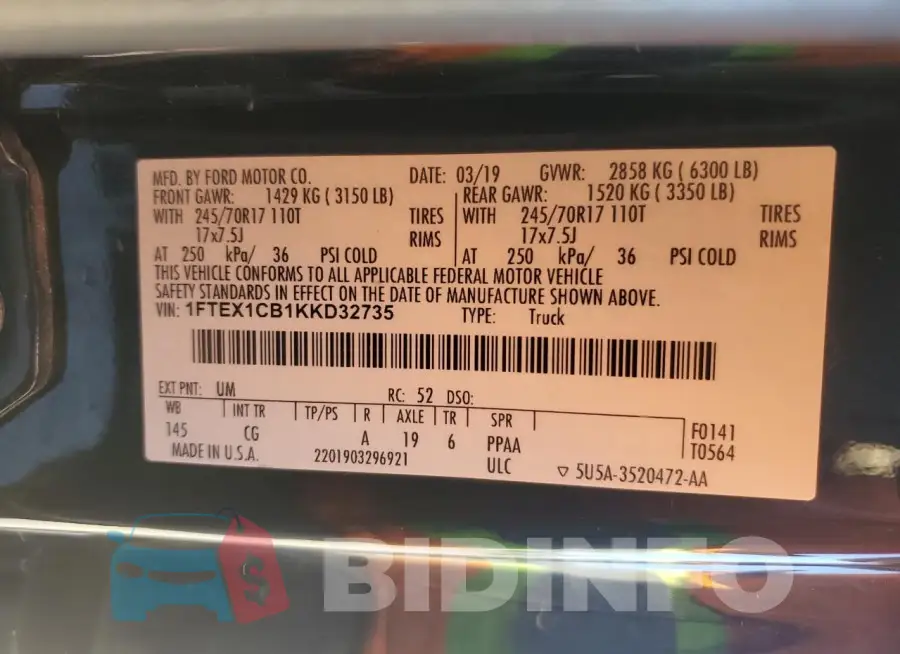 1FTEX1CB1KKD32735 Photo# 13