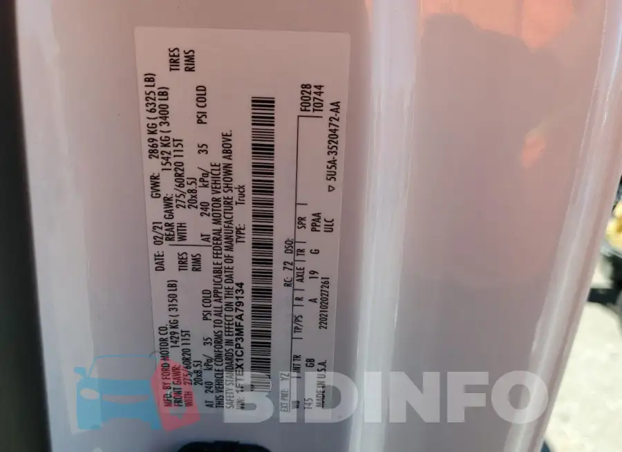 1FTEX1CP3MFA79134 Photo# 12