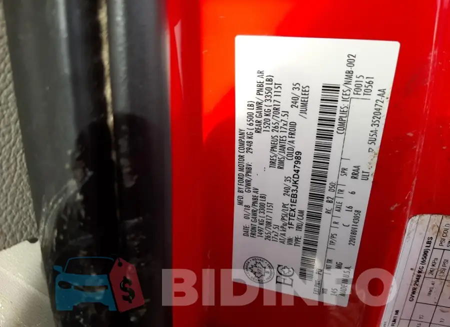 1FTEX1EB3JKD47989 Photo# 12