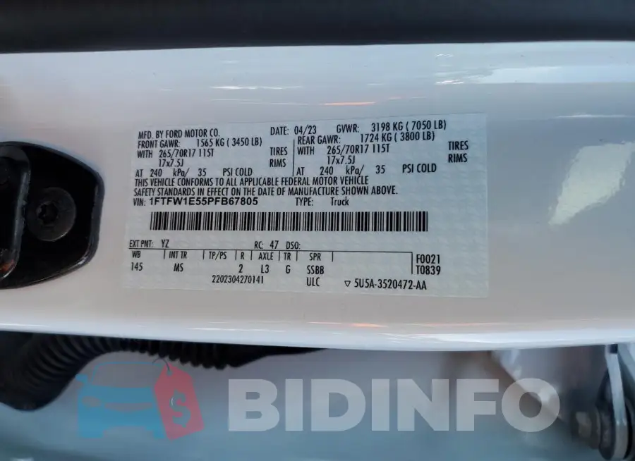 1FTFW1E55PFB67805 Photo# 13