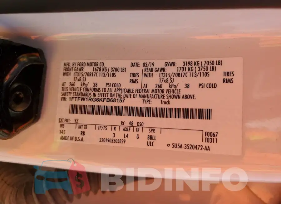 1FTFW1RG6KFB68157 Photo# 12
