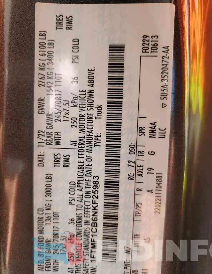 1FTMF1CB6NKF25983 Photo# 12