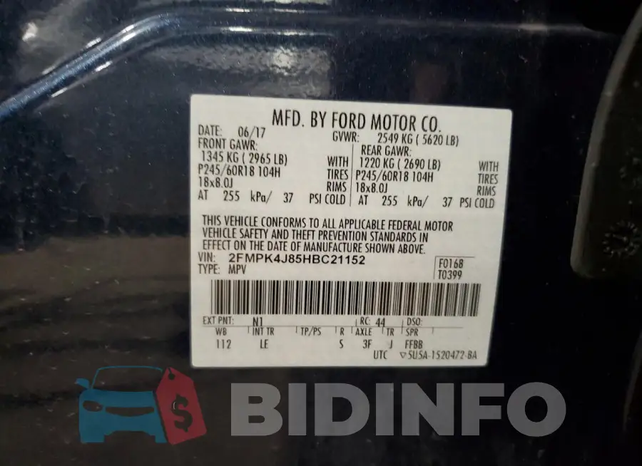 2FMPK4J85HBC21152 Photo# 13