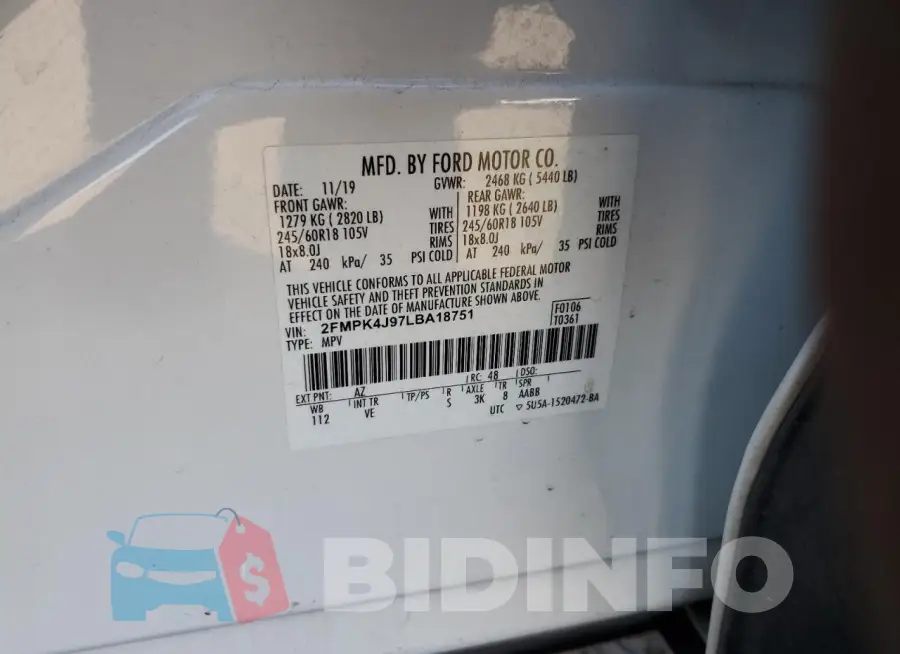 2FMPK4J97LBA18751 Photo# 14