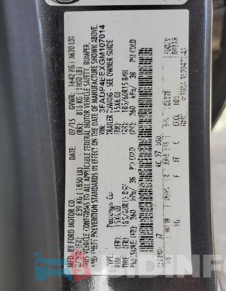 3FADP4EEXGM107014 Photo# 13