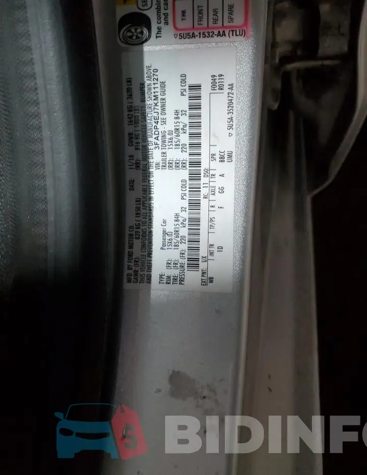 3FADP4EJ7KM111270 Photo# 12
