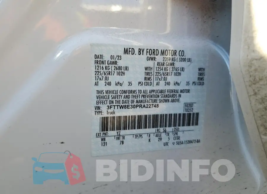 3FTTW8E30PRA22748 Photo# 12