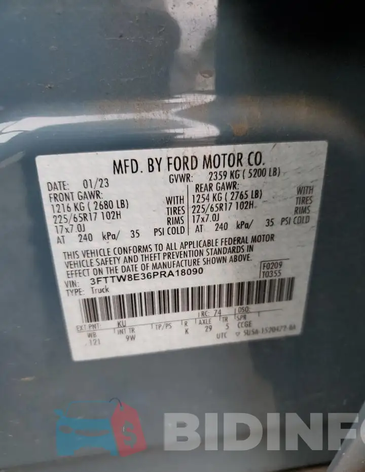 3FTTW8E36PRA18090 Photo# 12