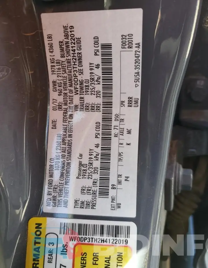WF0DP3TH2H4122019 Photo# 12