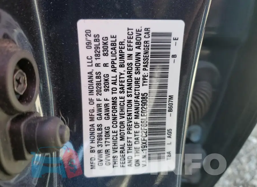 19XFC2F66LE029085 Photo# 12