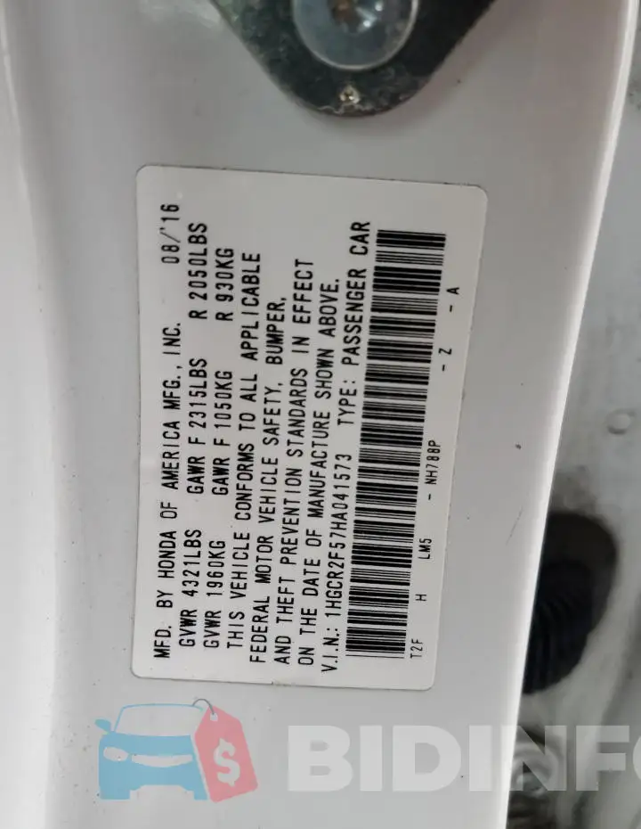 1HGCR2F57HA041573 Photo# 12
