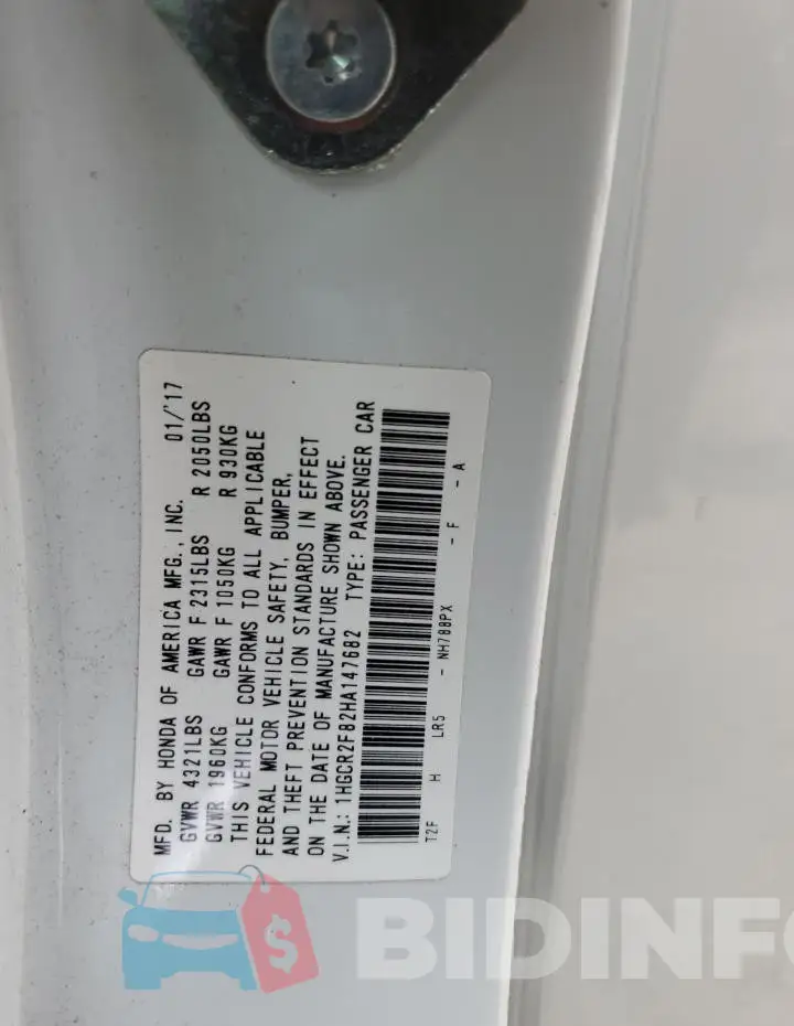 1HGCR2F82HA147682 Photo# 12