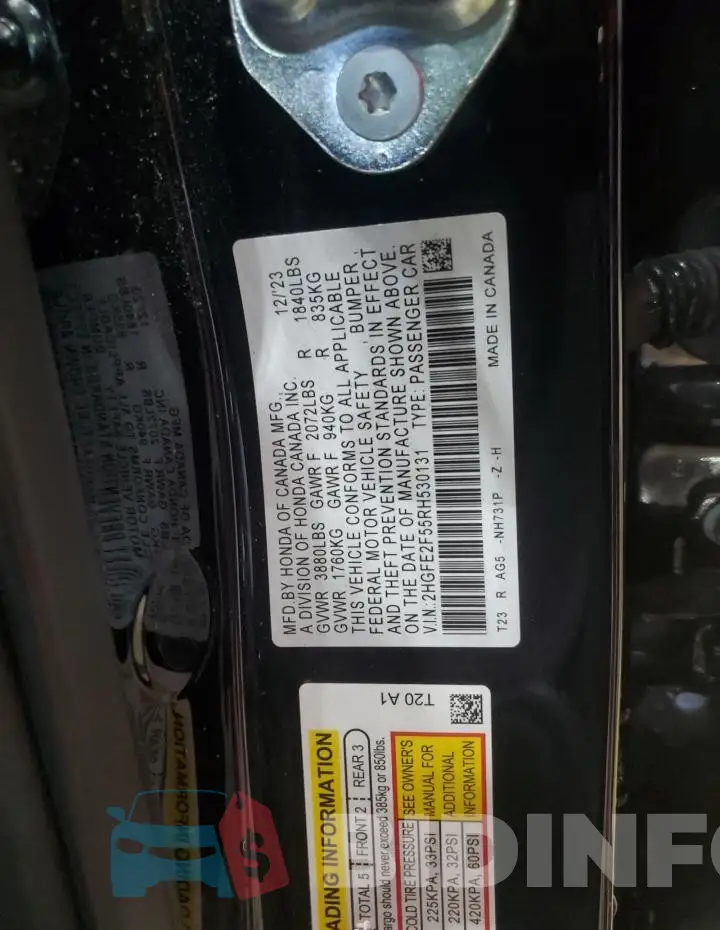 2HGFE2F55RH530131 Photo# 12