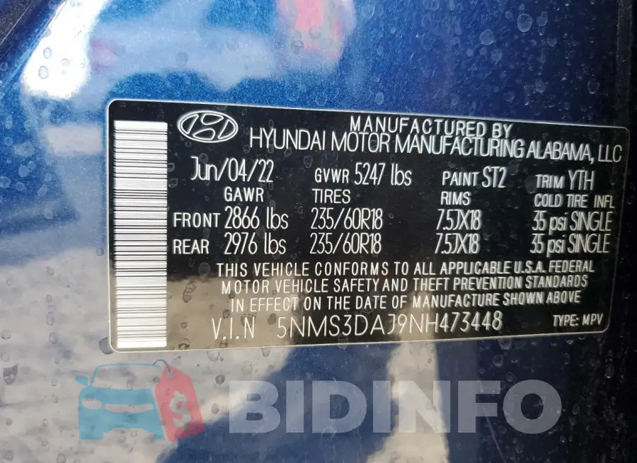 5NMS3DAJ9NH473448 Photo# 13