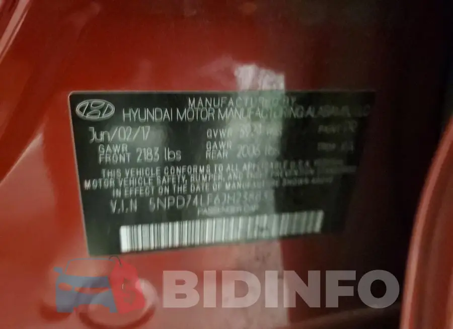 5NPD74LF6JH238833 Photo# 13