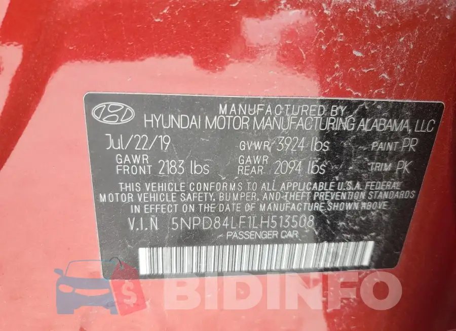 5NPD84LF1LH513508 Photo# 12