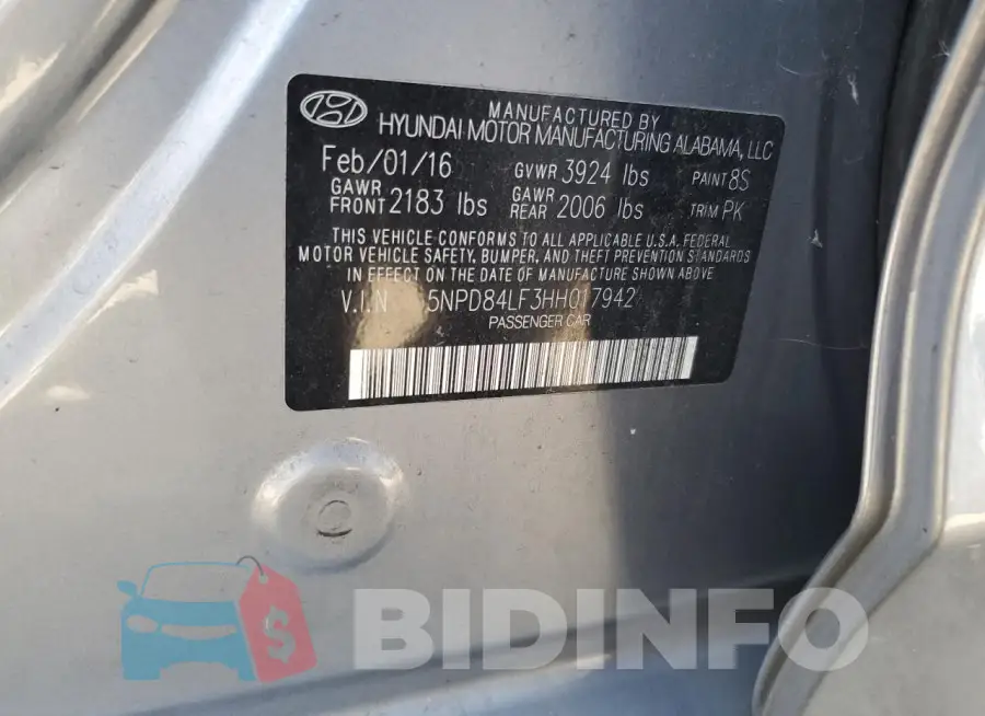 5NPD84LF3HH017942 Photo# 12
