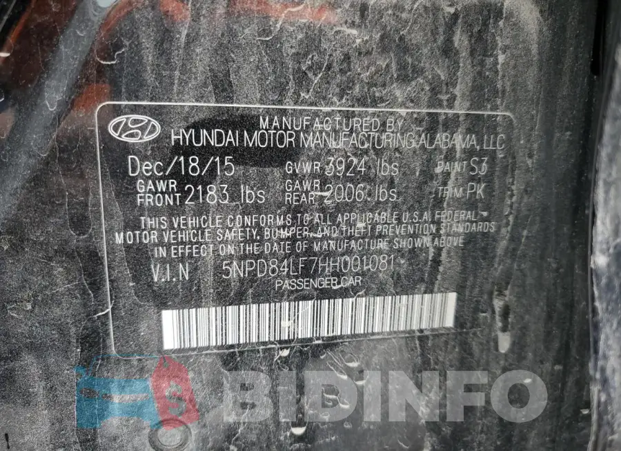 5NPD84LF7HH001081 Photo# 12
