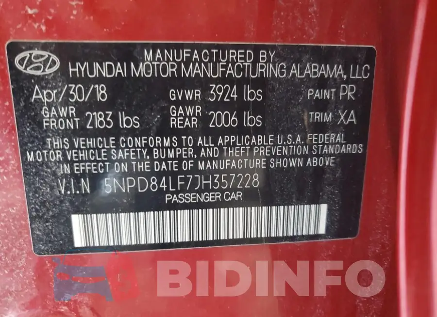 5NPD84LF7JH357228 Photo# 12