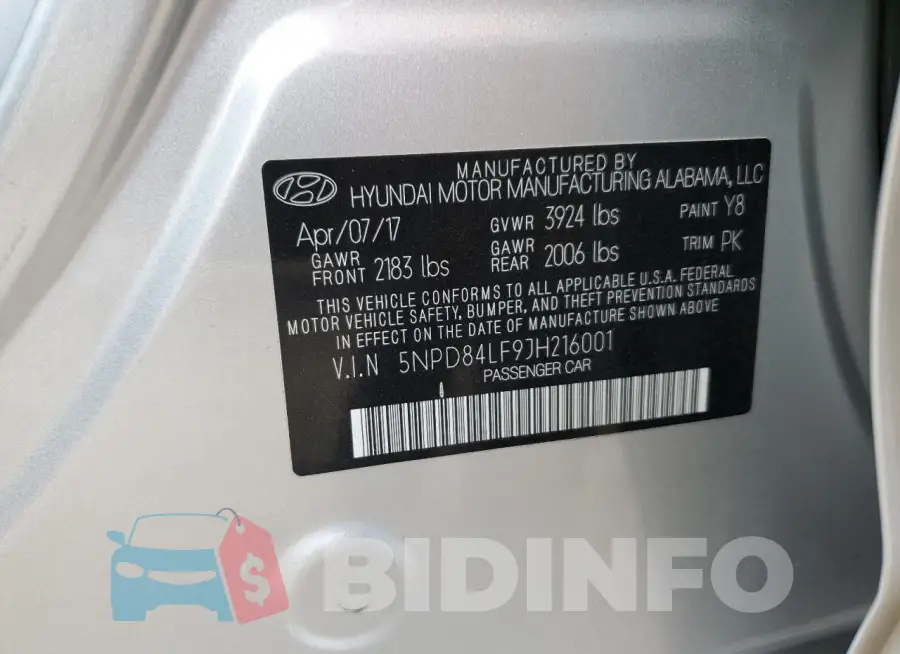 5NPD84LF9JH216001 Photo# 12