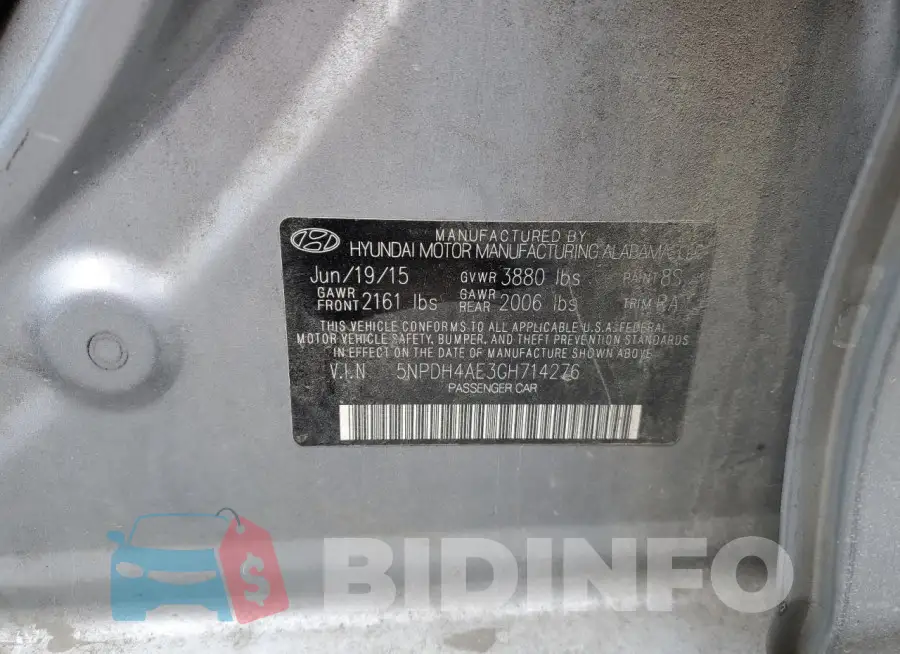 5NPDH4AE3GH714276 Photo# 13