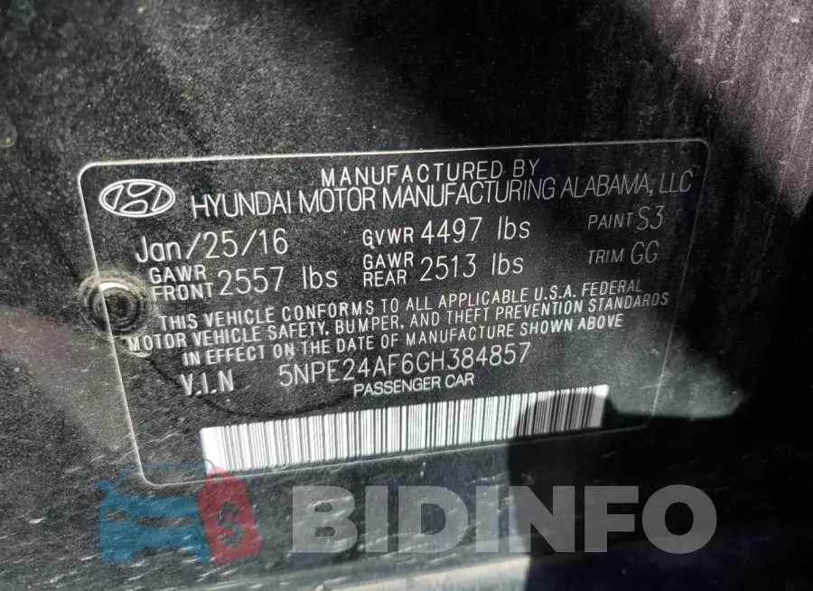 5NPE24AF6GH384857 Photo# 12