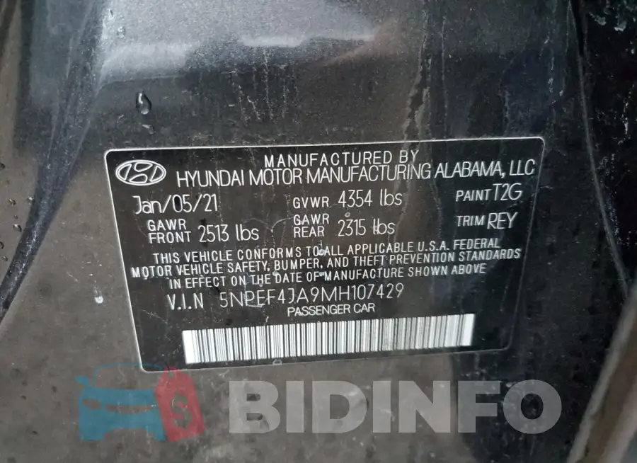 5NPEF4JA9MH107429 Photo# 12