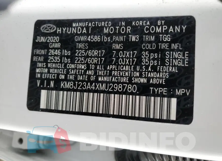 KM8J23A4XMU298780 Photo# 13
