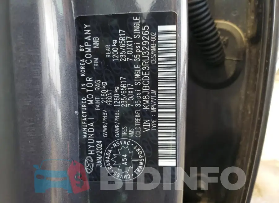 KM8JBCDE3RU329265 Photo# 13