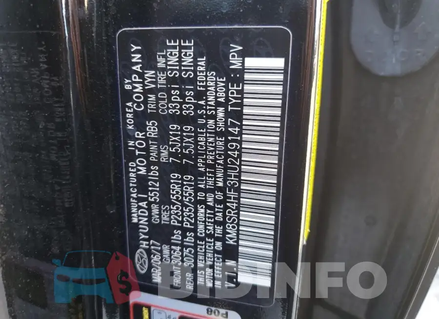 KM8SR4HF3HU249147 Photo# 12