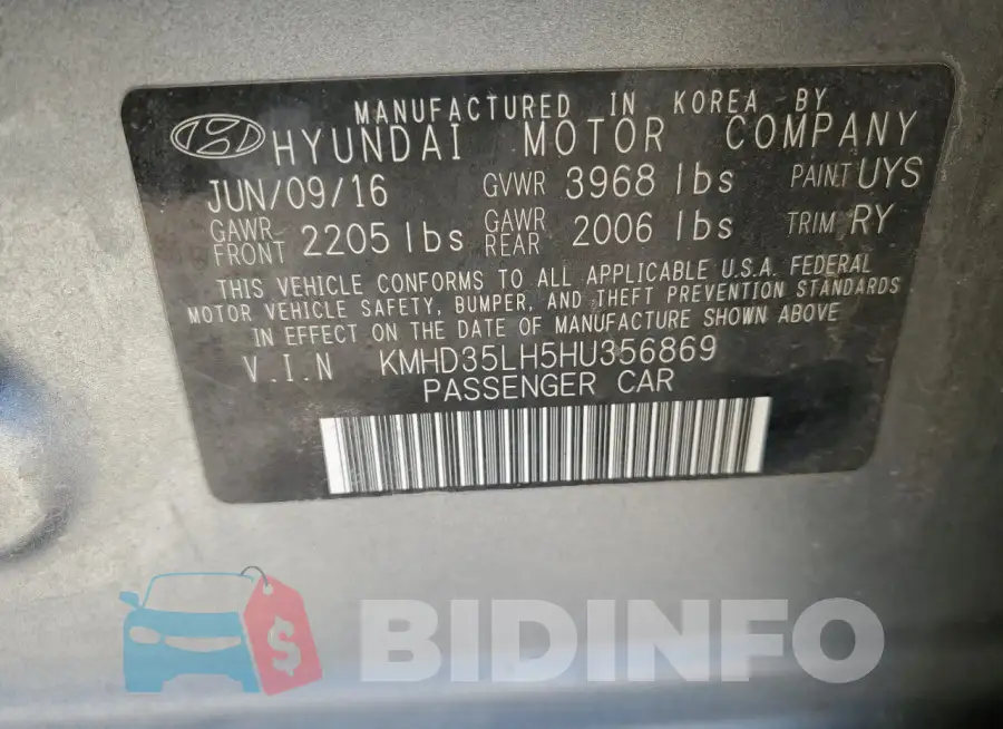 KMHD35LH5HU356869 Photo# 12