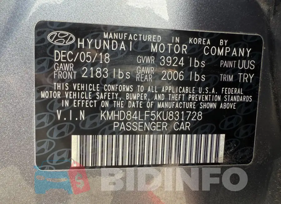 KMHD84LF5KU831728 Photo# 10