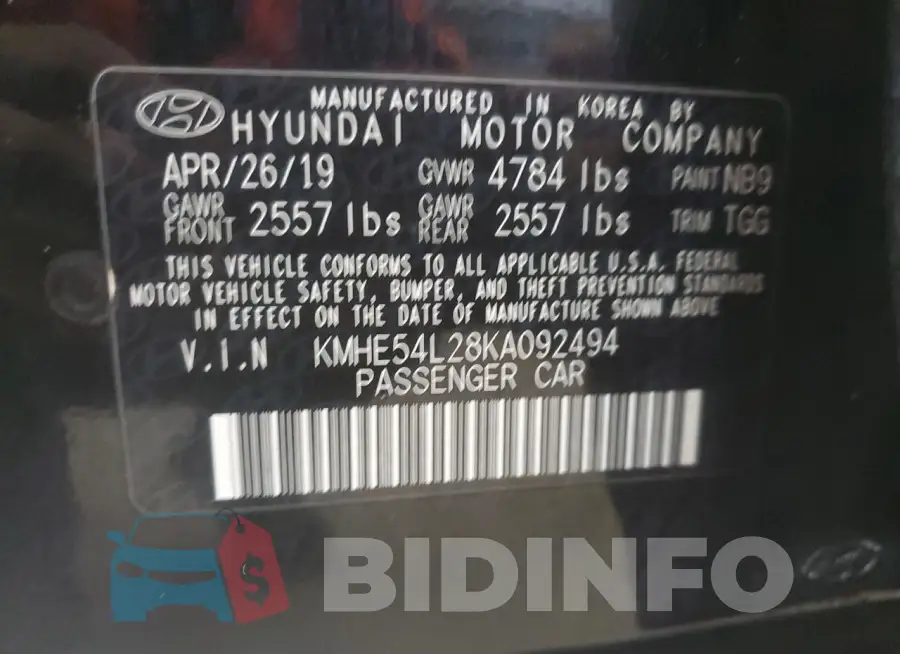 KMHE54L28KA092494 Photo# 12