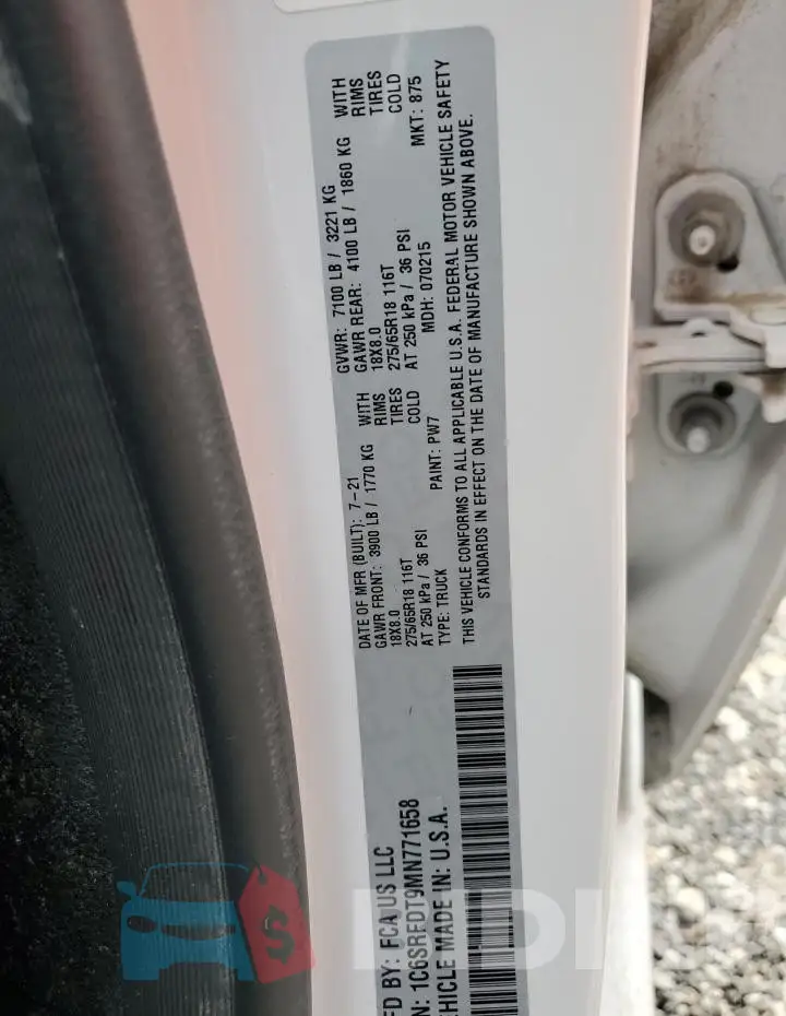 1C6SRFDT9MN771658 Photo# 12