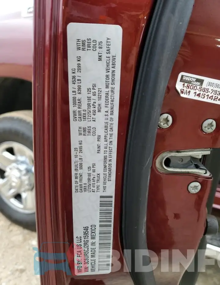 3C6UR5CJ2RG159546 Photo# 12