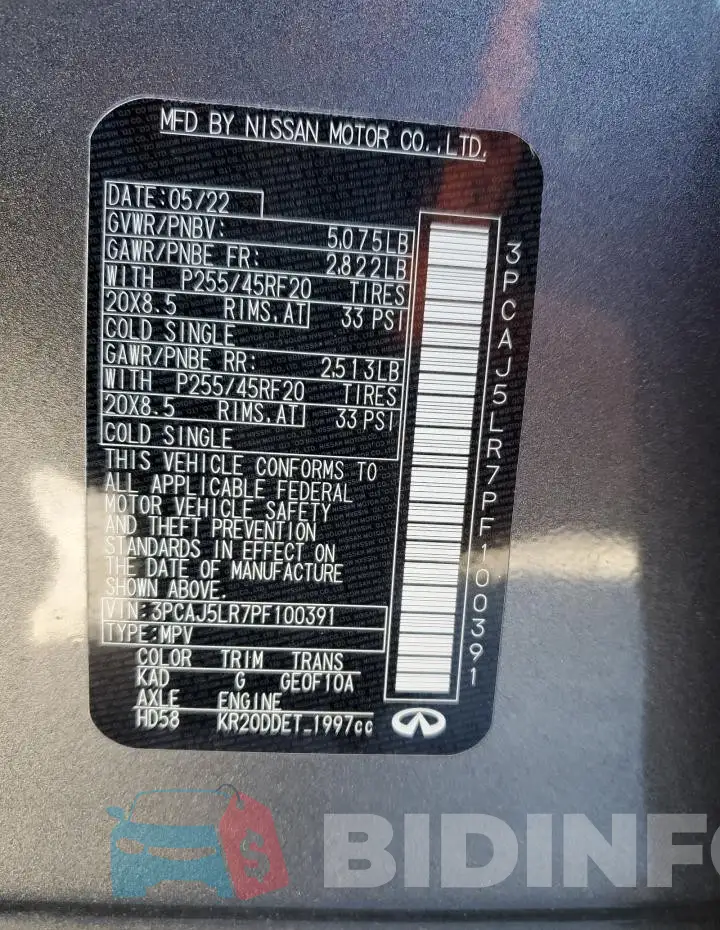 3PCAJ5LR7PF100391 Photo# 14