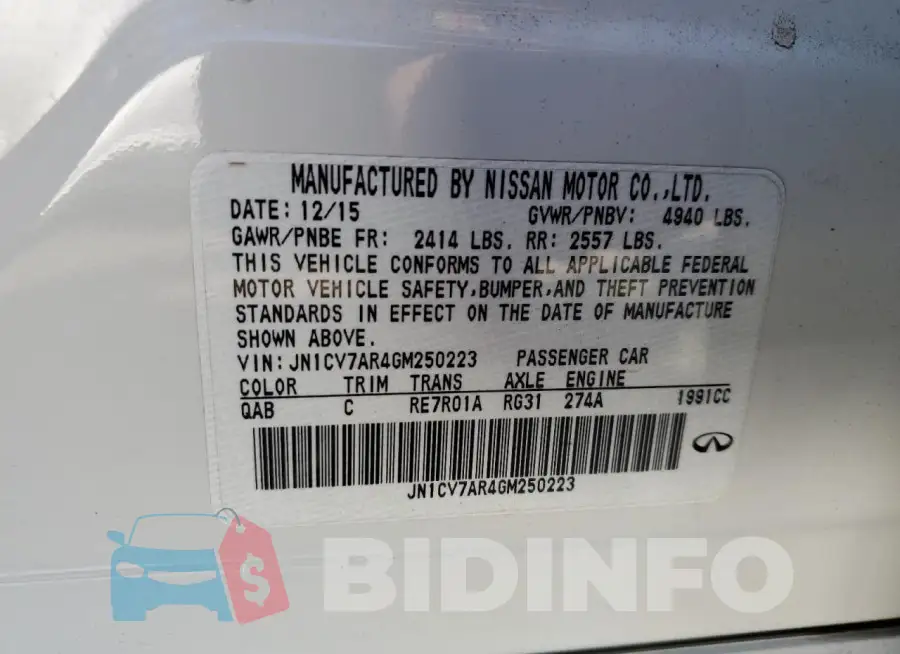 JN1CV7AR4GM250223 Photo# 12