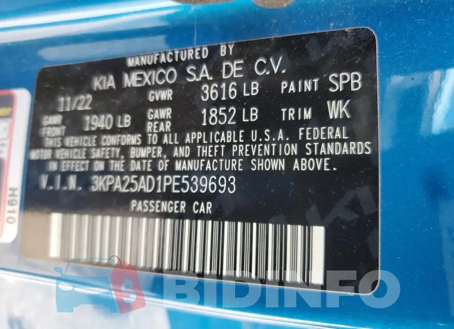 3KPA25AD1PE539693 Photo# 13