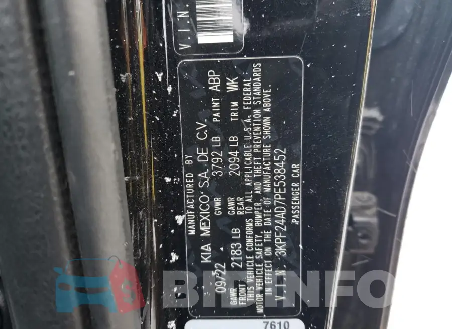 3KPF24AD7PE538452 Photo# 13
