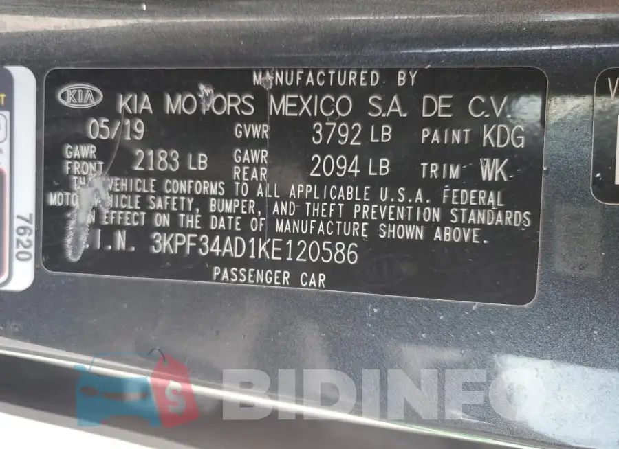3KPF34AD1KE120586 Photo# 12
