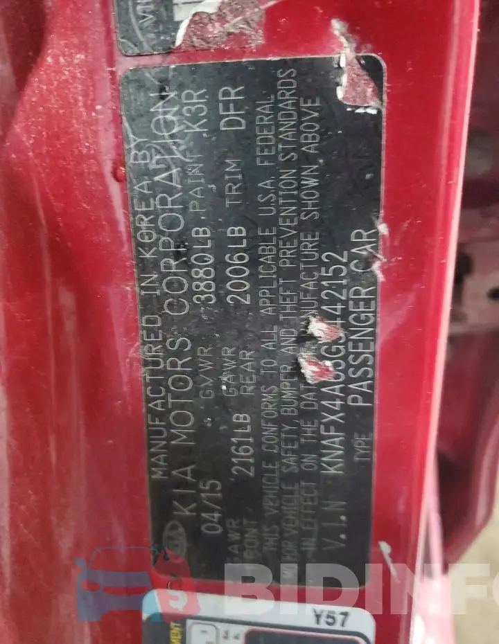 KNAFX4A63G5442152 Photo# 12