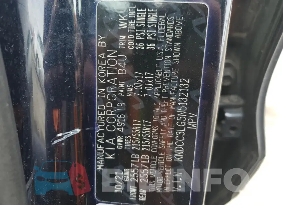 KNDCC3LG5N5132132 Photo# 13