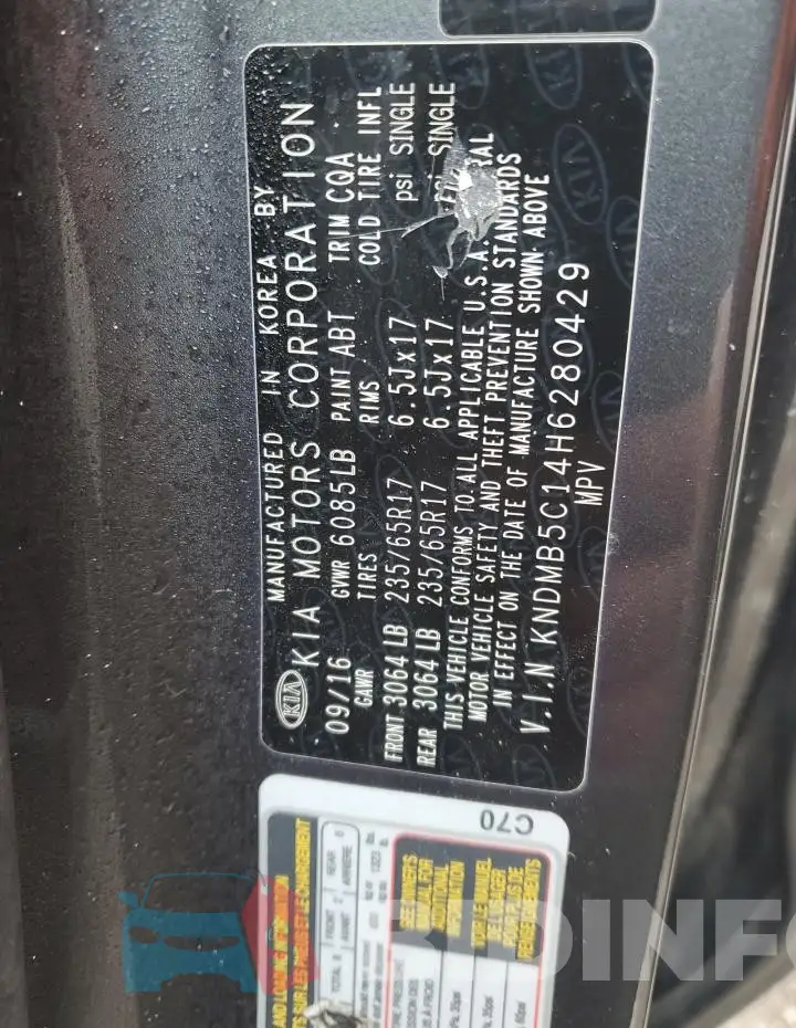 KNDMB5C14H6280429 Photo# 13