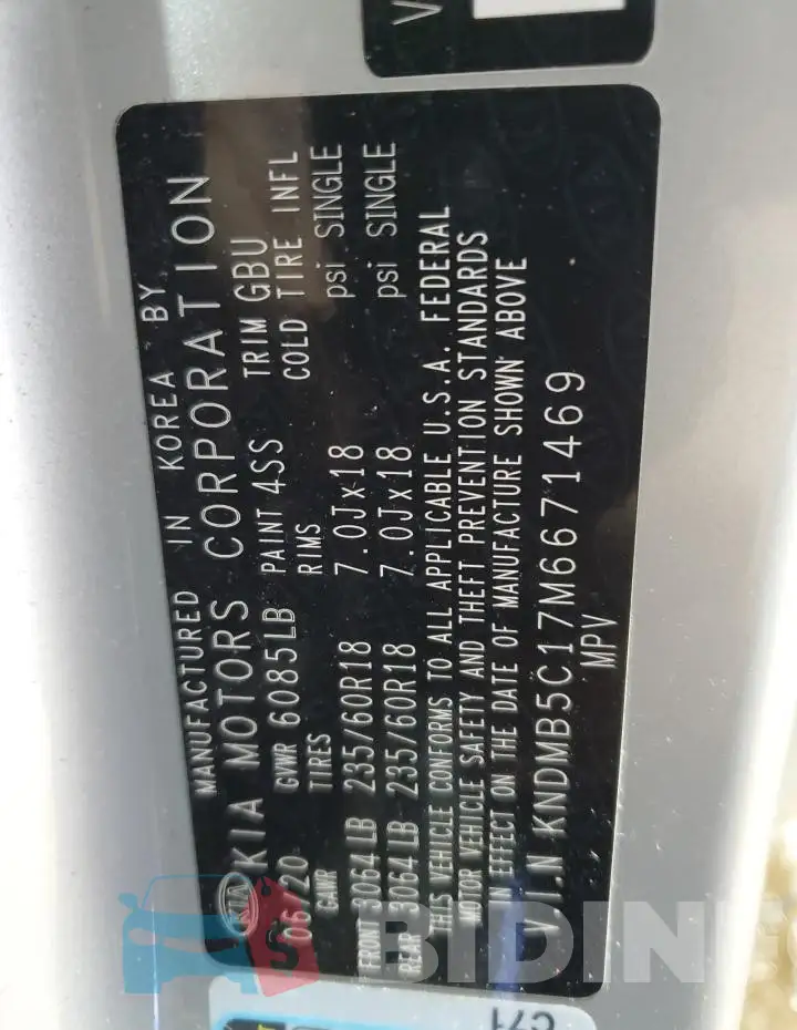 KNDMB5C17M6671469 Photo# 13