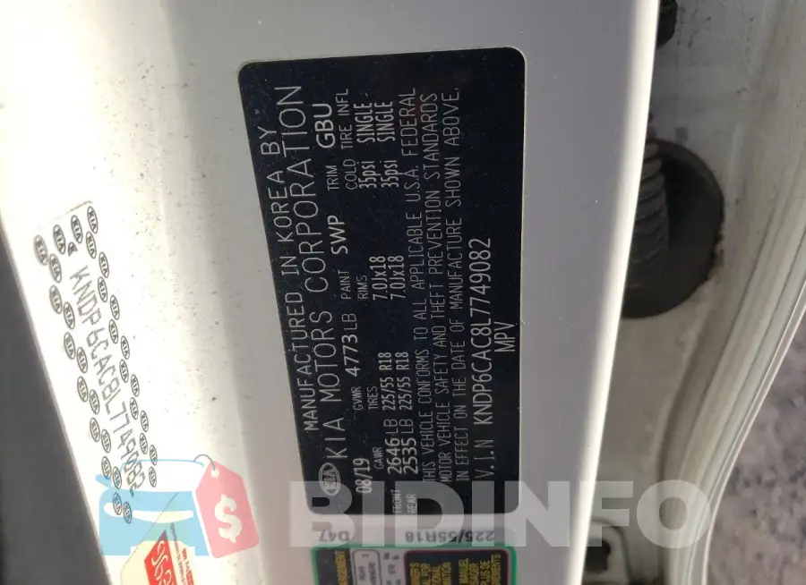 KNDP6CAC8L7749082 Photo# 13
