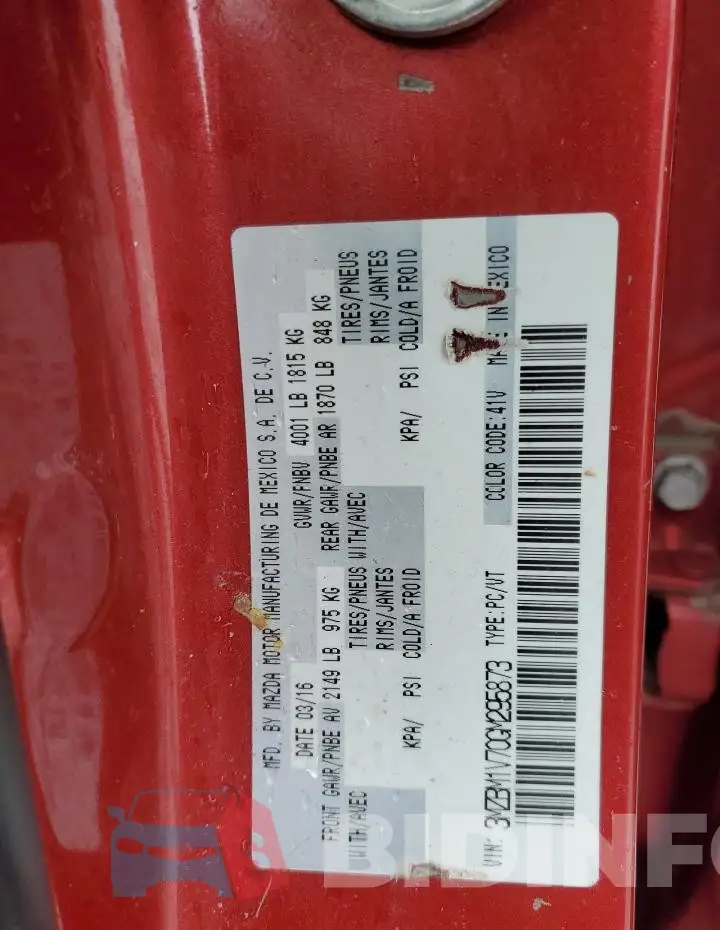 3MZBM1V70GM295873 Photo# 13