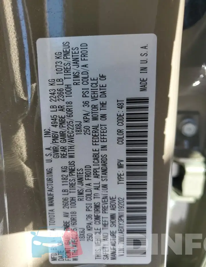 7MMVABXY3PN119202 Photo# 14